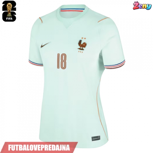 Lacne Ženy Futbalové dres Francúzsko Warren Zaire-Emery #18 MS 2026 Krátky Rukáv - Preč